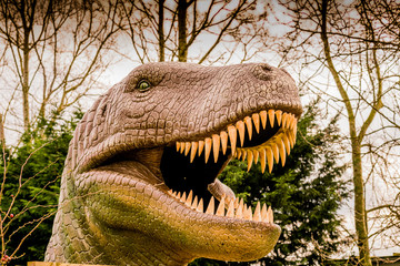 Fototapeta premium park dinozaurów z modelami