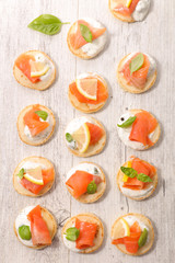 canape with salmon
