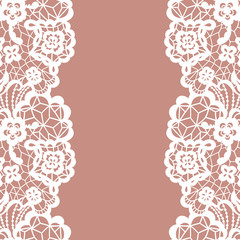 Seamless lace border. Invitation card.