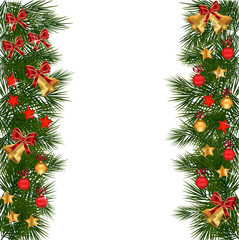 Fototapeta na wymiar Christmas garland with decorations