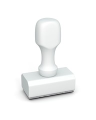 Isolated new plastic rubber stamps on white background. 3D Illustration.