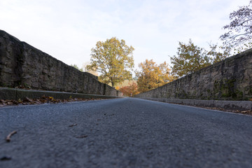 Old small stone bridge over the river
