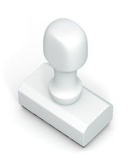 Isolated new plastic rubber stamps on white background. 3D Illustration.