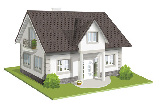 Vector illustration 3d of classic house