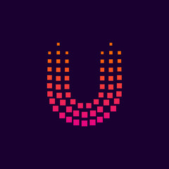 Letter U logo.Dots logo colorful,pixel shape logotype vector design © DesignWinn