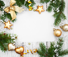 christmas background - blank paper with decoration