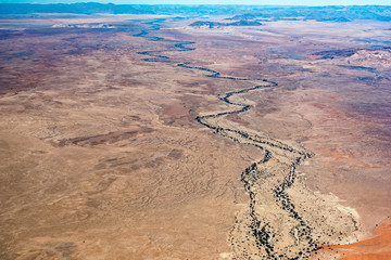 Swakop River, Flußlauf durch die Wüste Namib, Namibia, Luftaufnahme
