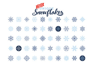 Fototapeta premium 50 unique snowflakes