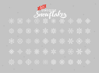 50 unique snowflakes