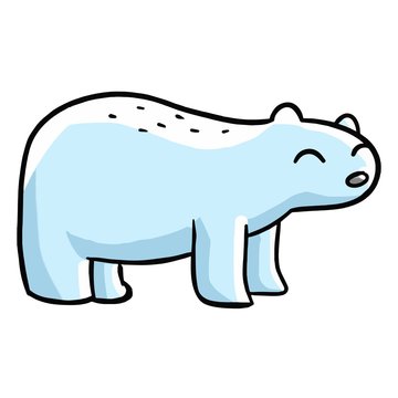 Funny and cute tubby snow bear crawling - vector.