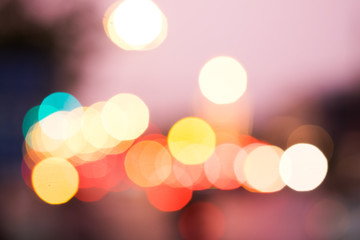 Night in city ray lights bokeh glitter defocused abstract background