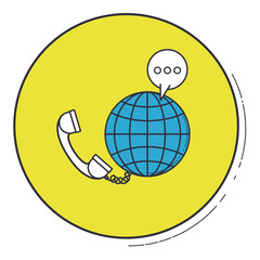 Global icon. Social media multimedia app communication and digital marketing theme. Vector illustration