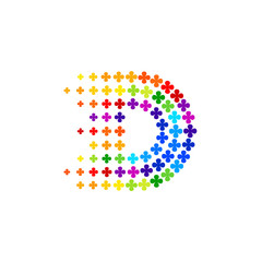 Letter D logo,Flower Colorful, beauty and fashion logo