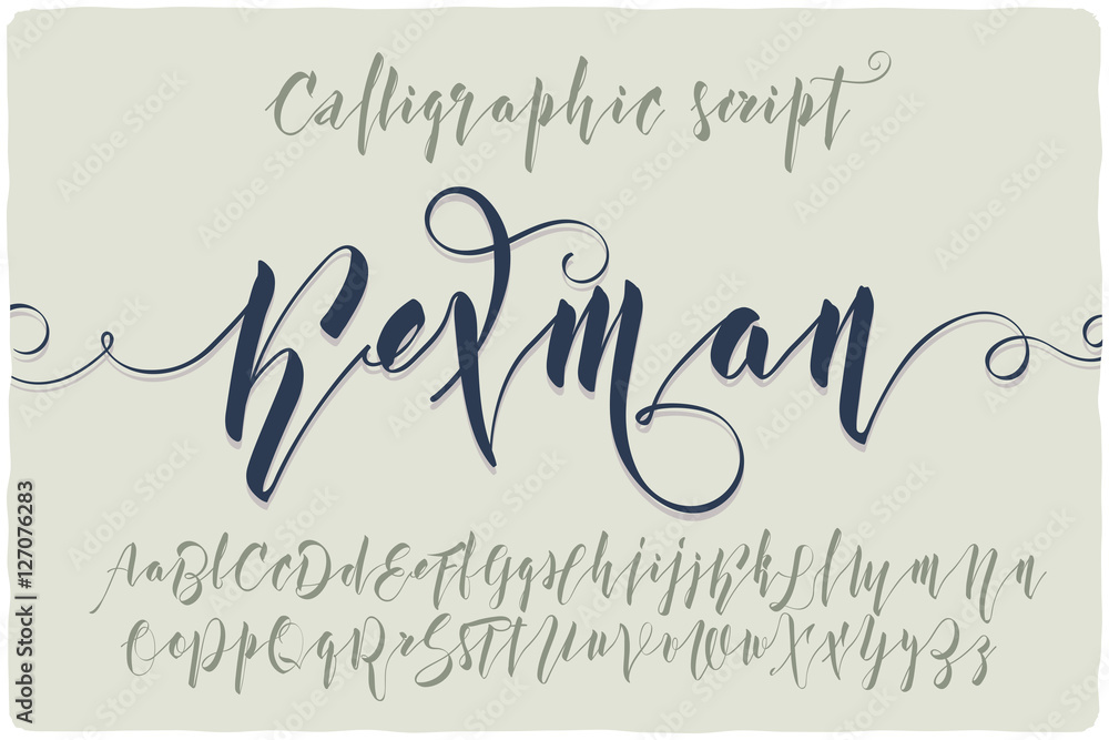 Poster elegant calligraphic script font named 