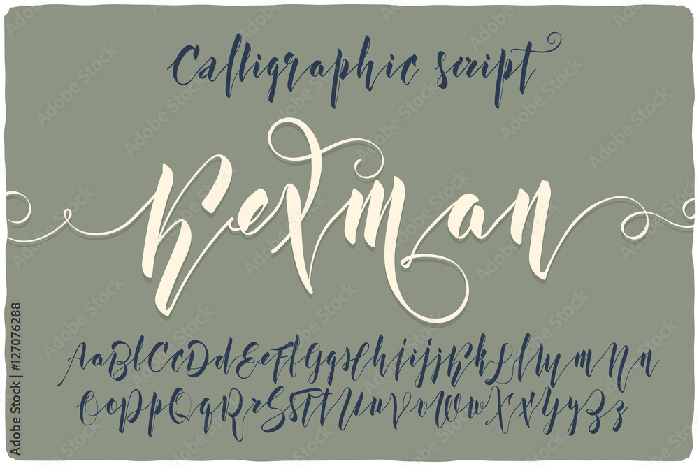 Poster elegant calligraphic script font named 