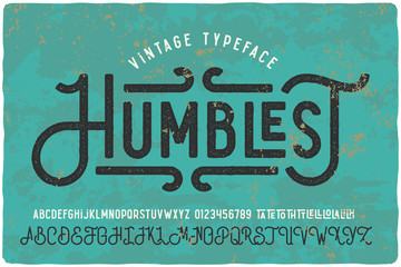 Vintage grunge font with dirty noise texture. Old letters on rusted background.