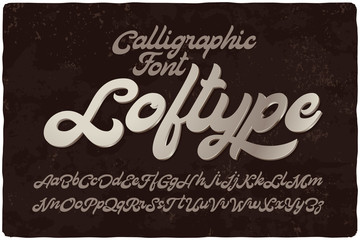 Vintage bold calligraphic brush font named 