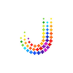 Letter J logo,Flower Colorful, beauty and fashion logo