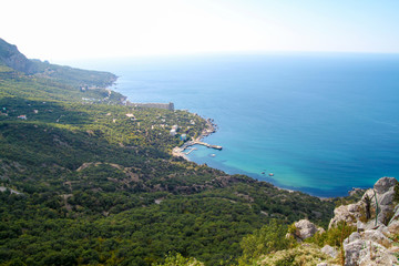 Fototapeta na wymiar Crimea top view of the city Yalta 