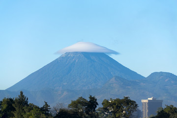 Fototapeta premium View of downtown and volcano Guatemala