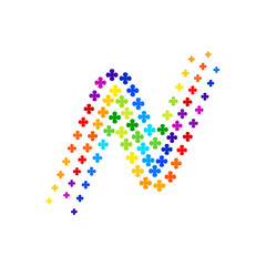 Letter N logo,Flower Colorful, beauty and fashion logo