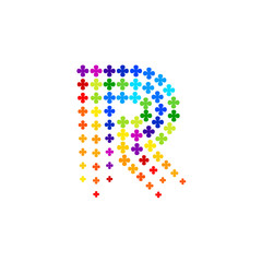 Letter R logo,Flower Colorful, beauty and fashion logo