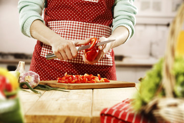 woman hands in kitchen 