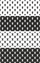 Masked Person, Activist, Sports Fan, Modern Gangster Seamless Pattern Set