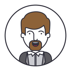 Man cartoon inside circle icon. Male avatar person human and people theme. Isolated design. Vector illustration