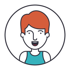 Man cartoon inside circle icon. Male avatar person human and people theme. Isolated design. Vector illustration