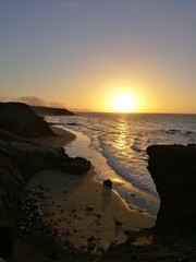 Beautiful sunset at Playa de la pared, Fuerteventura