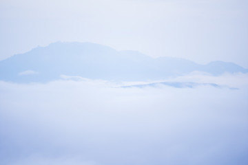 mountain view with fog