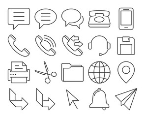 Modern line style icons: User interface. Set #3
