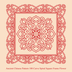 Ancient Chinese Pattern_100 Curve Spiral Square Frame Flower