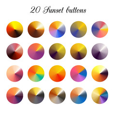 sky gradient mesh background - sunset color collection buttons