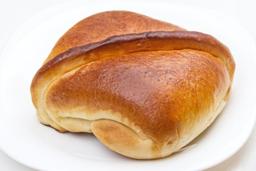 Bun on a white plate