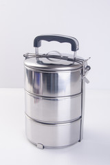 Food Container or Tiffin on a background.