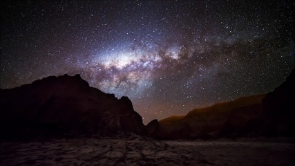 Obraz na płótnie Canvas star tails in Atacama desert Chile