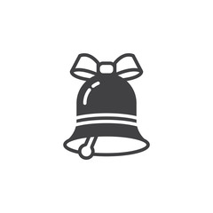 Christmas Bell icon vector, filled flat sign, solid pictogram isolated on white, logo illustration