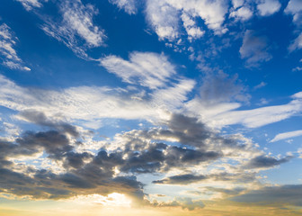 Colorful sky and sunrise.