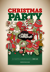 Christmas Party Poster Design Template
