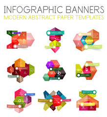 Business geometric infographic banner templates
