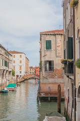 Fototapeta na wymiar Venice canal with gondolas