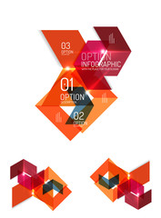 Abstract paper geometric infographic templates