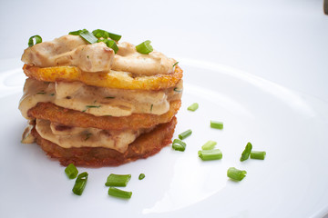 potato pancakes with sauce