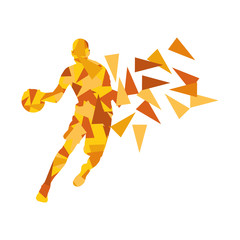 Fototapeta na wymiar Basketball player man vector background abstract illustration co