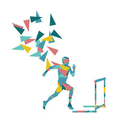 Man hurdles race male athlete competing vector abstract backgrou