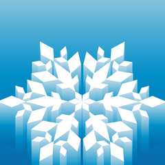 Blue snowflake neon vector background abstract winter