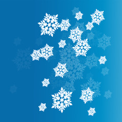 Blue snowflake neon vector background abstract winter