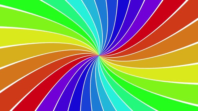 Rotating rainbow spiral ray burst background